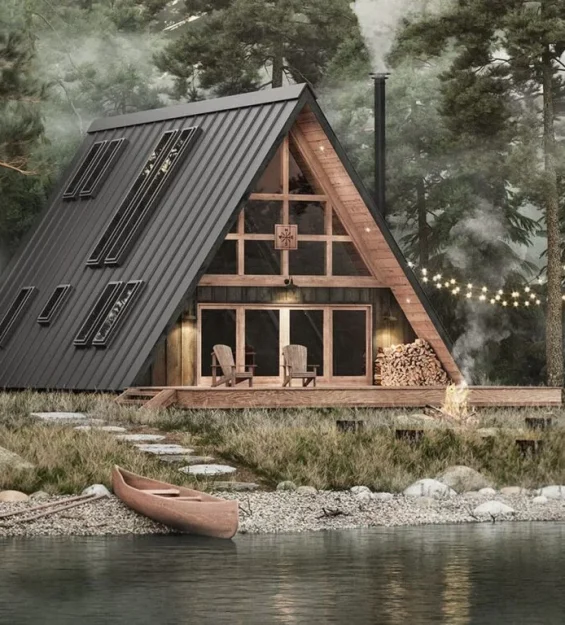 Imersão na natureza: Casa A-frame da Category Week, oferecendo retiros tranquilos e inspiradores para todas as estações.